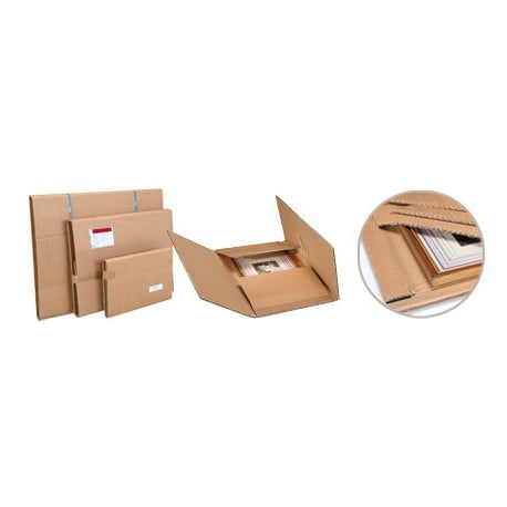 Etui postal spécial cadres - pac cadre dd30kraft 66 x 55 cm - Hauteur variable 1 à 7 cm