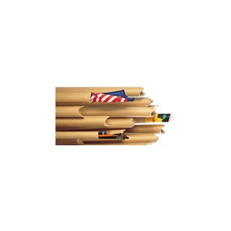 Tube beige à bouts pincés 60 x 420 mm - kraft beige extérieur - Diamètre 60 mm