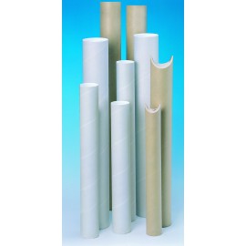 Tube blanc à bouchons plastiques 50 x 310 mm - Poid 58 g - Epaisseur 1.35 mm