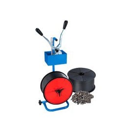 Kit feuillard polypro 12 mm - Devidoir - Combine - 2000 Chapes- 2 bobines feuillard 12 x 0,6 mm x 1500 m