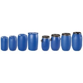 Fut plastique &agrave; ouverture totale 225 litres 595 x 1000 mm