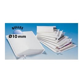 Pochette matelass&eacute;e bulles blanche de 10mm - 11 x 16 cm - Colis de 100